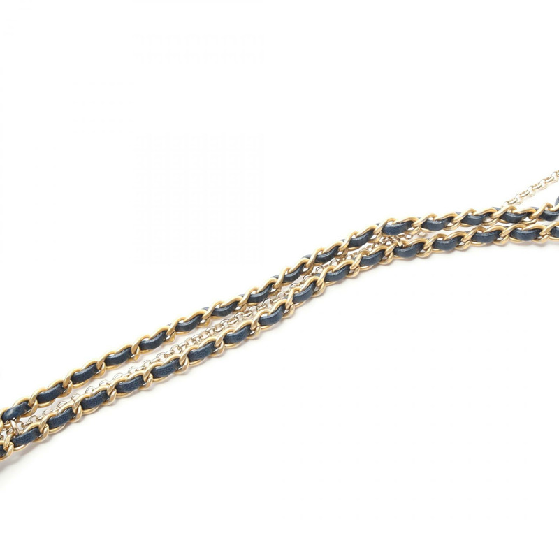 香奈兒 (CHANEL) 2019 年絎縫鏈條肩背斜背包 AS2563 羊皮海軍藍 二手 金色五金-9