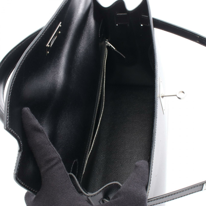 愛馬仕 Kelly 32 肩斜背包，Box 小牛皮，黑色 SHW C 二手-2