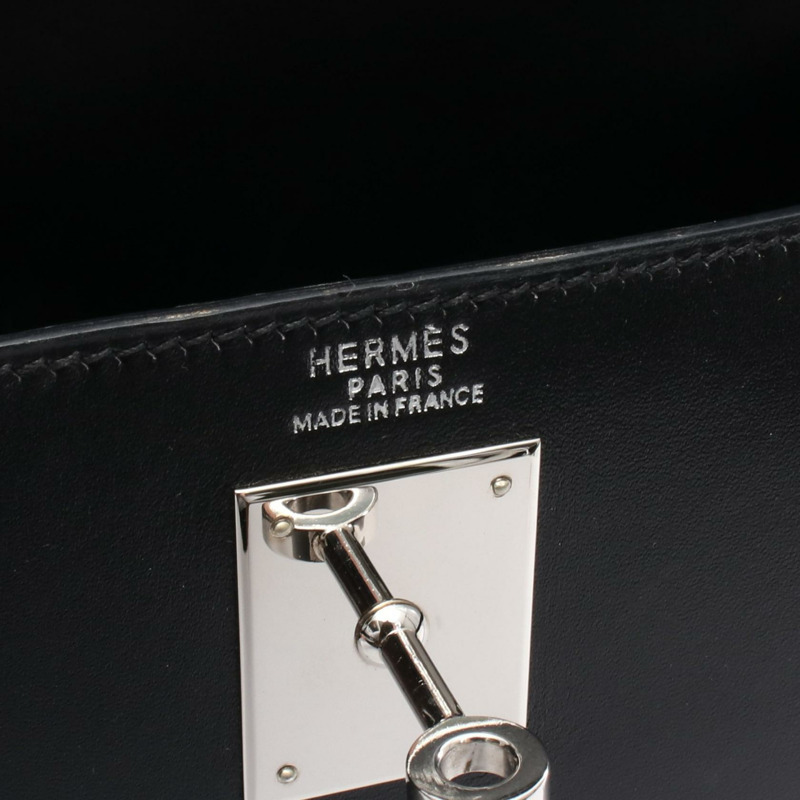 愛馬仕 Kelly 32 肩斜背包，Box 小牛皮，黑色 SHW C 二手-3
