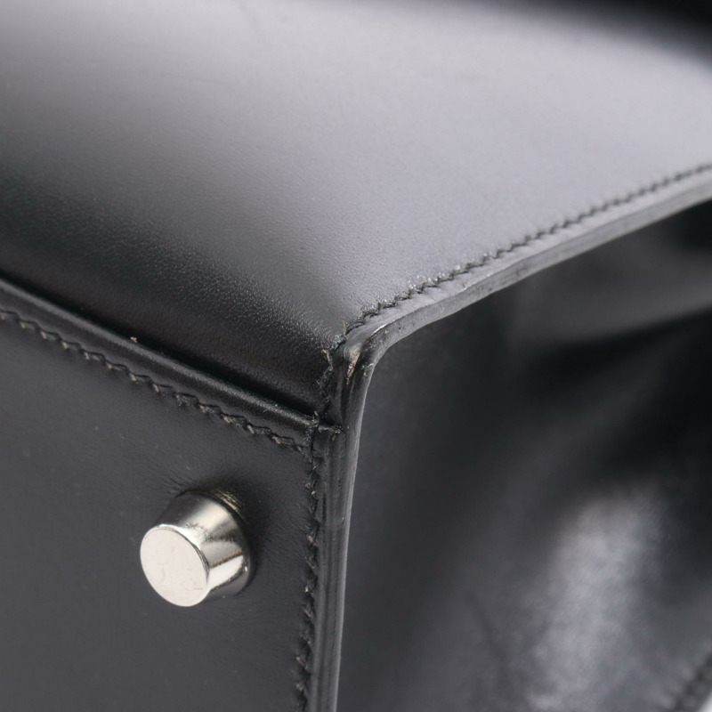 愛馬仕 Kelly 32 肩斜背包，Box 小牛皮，黑色 SHW C 二手-8