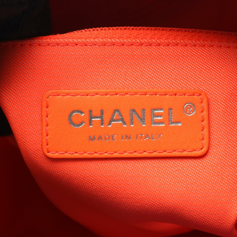 香奈兒 Deauville PM 手提包鏈條單背包 A66939 帆布皮革 藍色 紅色 二手-3