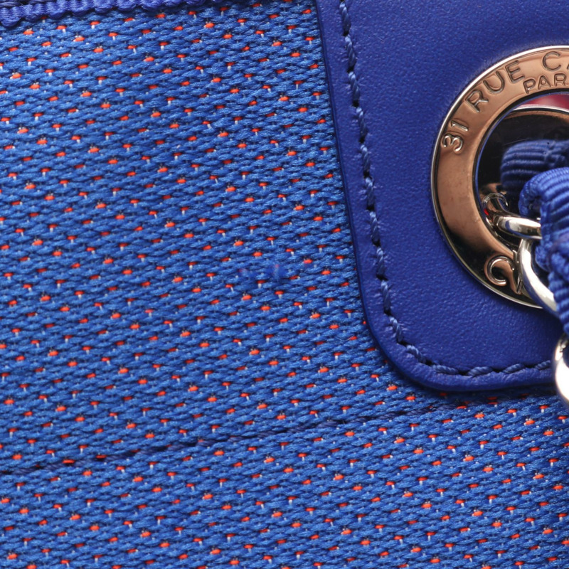 香奈兒 Deauville PM 手提包鏈條單背包 A66939 帆布皮革 藍色 紅色 二手-9