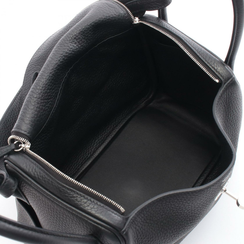 愛馬仕 Lindy 26 單肩手提包 073428CK Clemence 皮革 黑色 SHW 二手-2