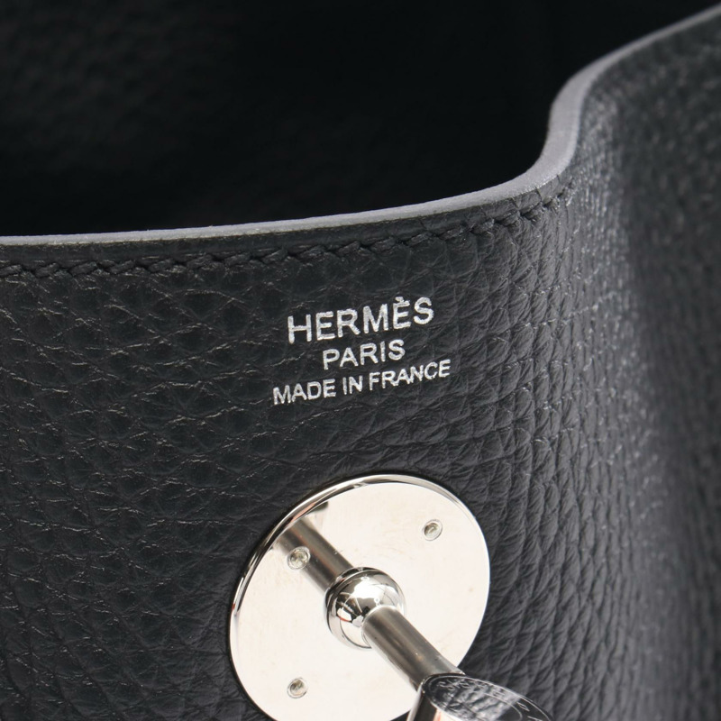 愛馬仕 Lindy 26 單肩手提包 073428CK Clemence 皮革 黑色 SHW 二手-3