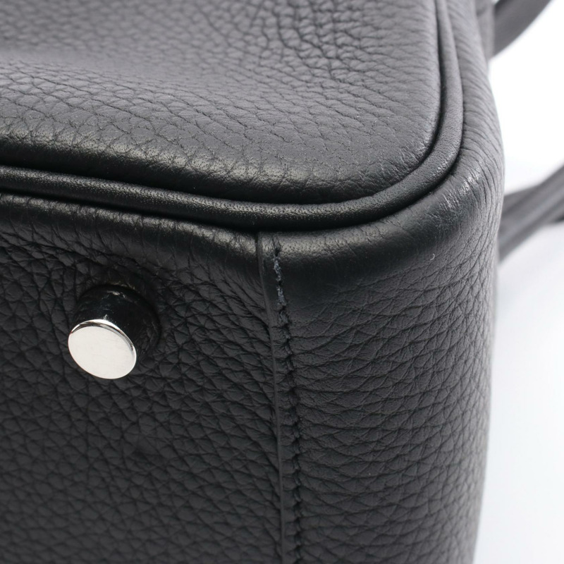 愛馬仕 Lindy 26 單肩手提包 073428CK Clemence 皮革 黑色 SHW 二手-6