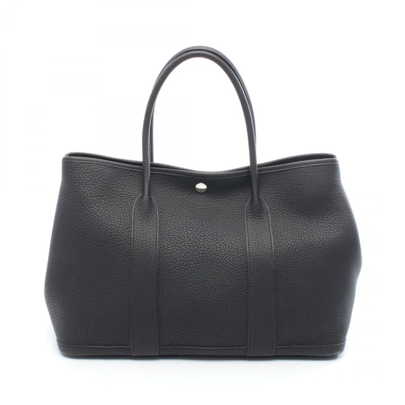 愛馬仕 Garden Party PM 手提包 Negonda 皮革 黑色 SHW C 二手女士-0