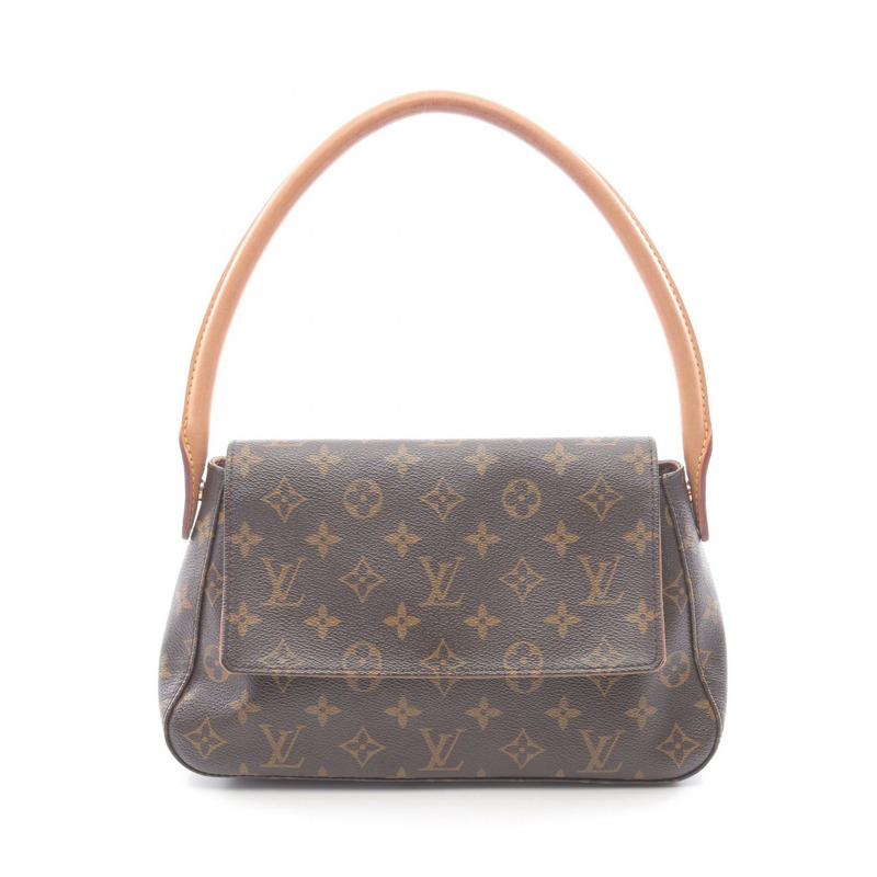 路易威登迷你環形手提包 M51147 Monogram 皮革棕色二手女士 LV-0