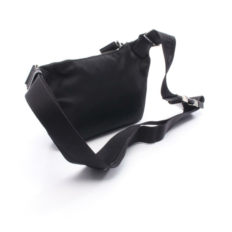 PRADA Re-Nylon 肩挎包 2VH128 黑色皮革 二手 男士 logo-1