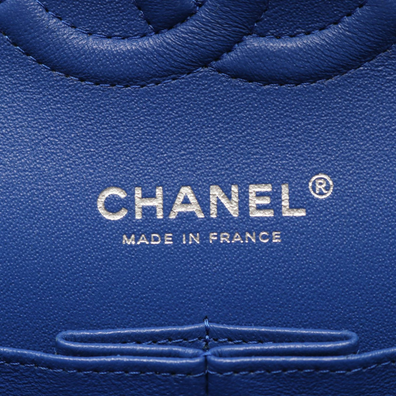 香奈兒 (CHANEL) Matelasse W 翻蓋鏈條單肩包，羊皮材質，藍色，二手，女士，COCO-3