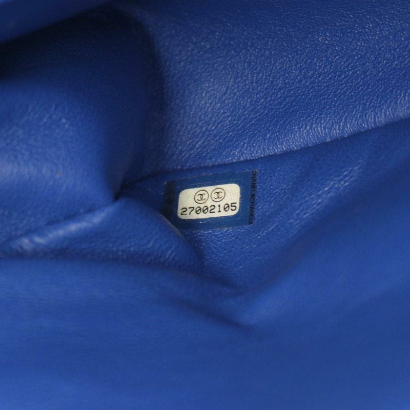 香奈兒 (CHANEL) Matelasse W 翻蓋鏈條單肩包，羊皮材質，藍色，二手，女士，COCO-4