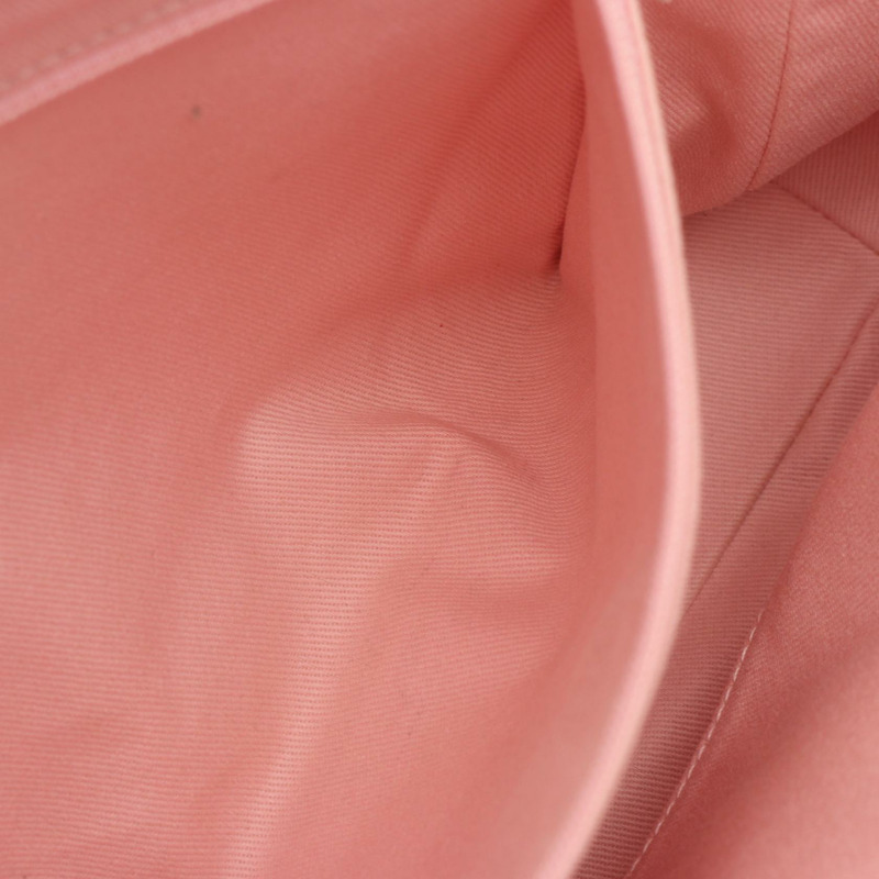 香奈兒 Deauville 手提包鏈條肩包 A67001 帆布皮革 白色 粉紅色 二手-5