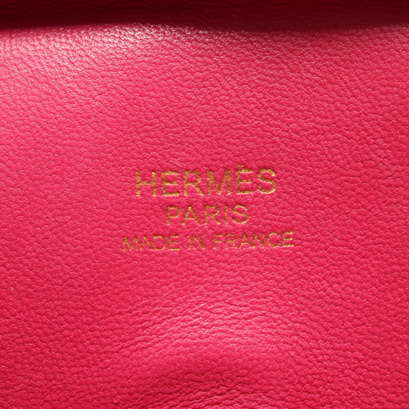 HERMES Plum Elan 28 手提包 Chevre 皮革 紫紅色 二手 女式 J GHW-3