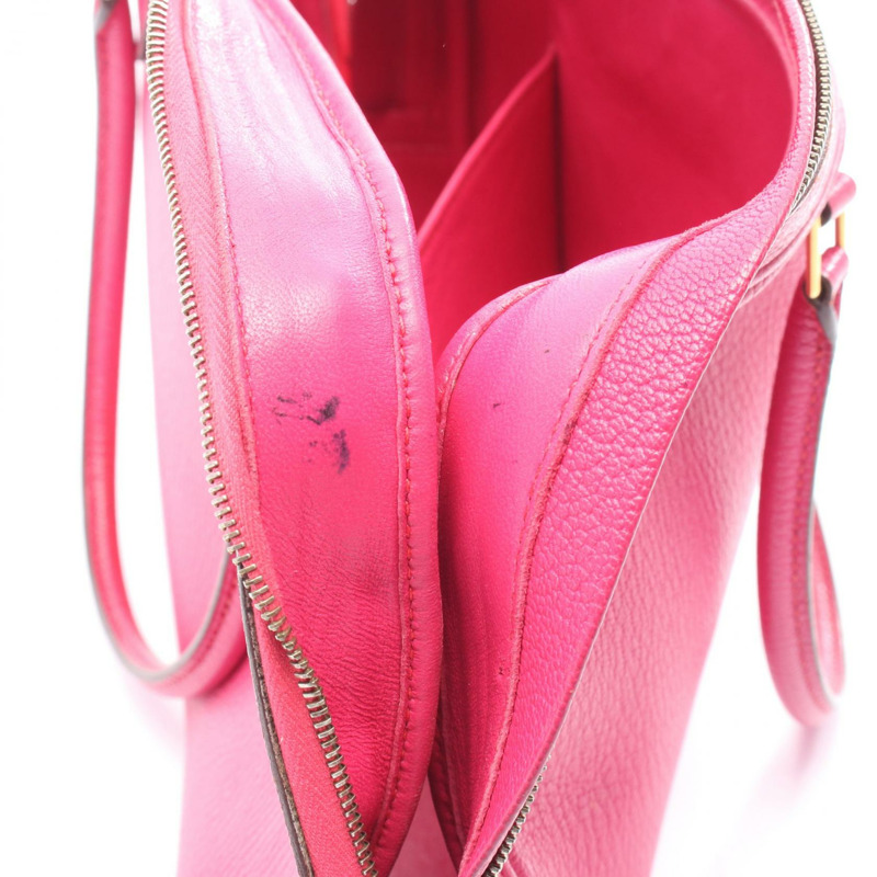 HERMES Plum Elan 28 手提包 Chevre 皮革 紫紅色 二手 女式 J GHW-7