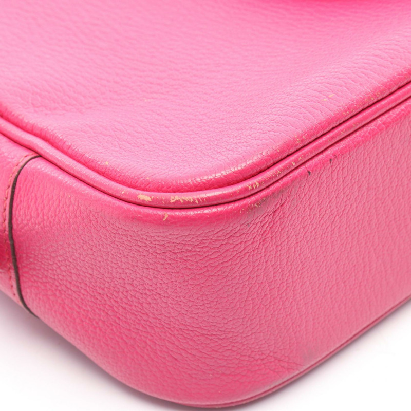 HERMES Plum Elan 28 手提包 Chevre 皮革 紫紅色 二手 女式 J GHW-8