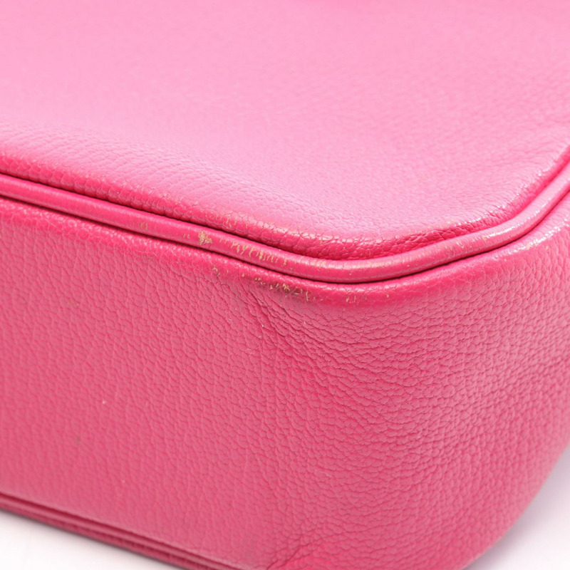 HERMES Plum Elan 28 手提包 Chevre 皮革 紫紅色 二手 女式 J GHW-11