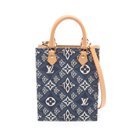 路易威登 Petite Sac Plat 單肩手提包 M80288 Monogram 提花海軍藍 LV