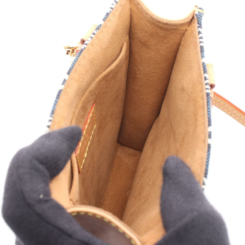 路易威登 Petite Sac Plat 單肩手提包 M80288 Monogram 提花海軍藍 LV-2