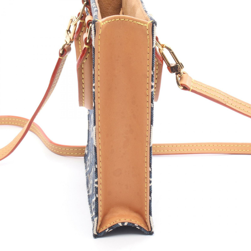 路易威登 Petite Sac Plat 單肩手提包 M80288 Monogram 提花海軍藍 LV-5