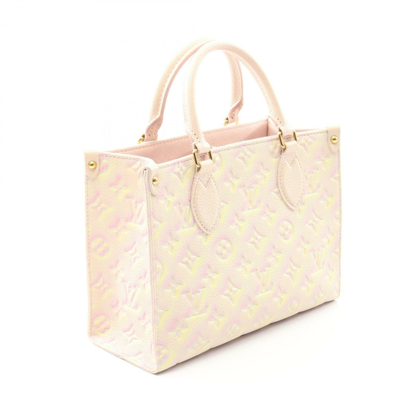 路易威登 On the Go PM 單肩手提包 M46168 Monogram 皮革 粉紅色二手-1