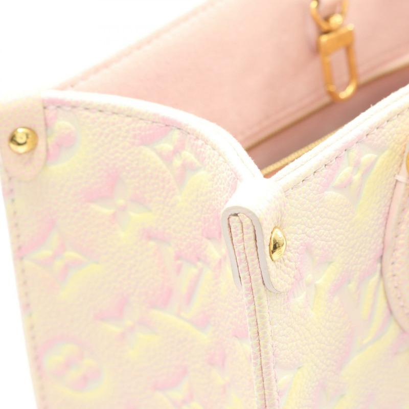 路易威登 On the Go PM 單肩手提包 M46168 Monogram 皮革 粉紅色二手-4