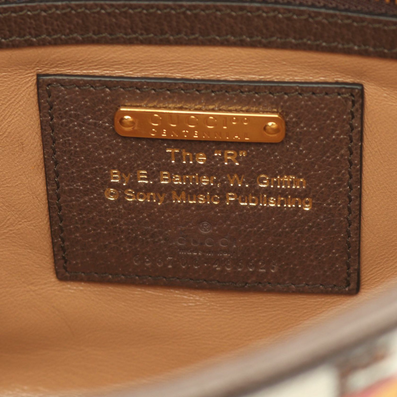 GUCCI Jackie 1961 肩背包 636706 帆布皮革 米色 棕色 二手 女士-3