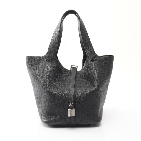 愛馬仕 Picotin Lock MM 托特水桶包 U 060991CK Taurillon Clemence BK SHW