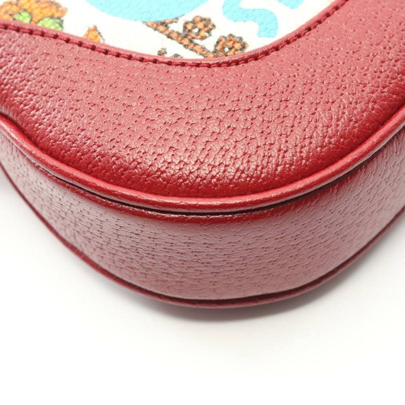 GUCCI Jackie 1961 肩背包 636706 帆布皮革 米色 波爾多紅 二手 女士-4