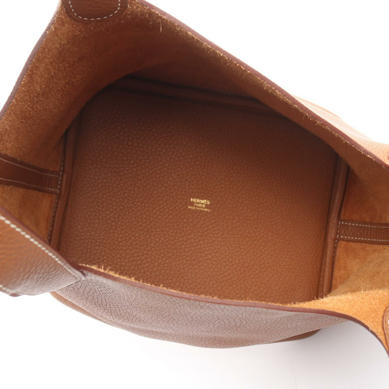 愛馬仕 Picotin Lock MM 托特水桶包 Z Taurillon Clemence 金色二手 GHW-2