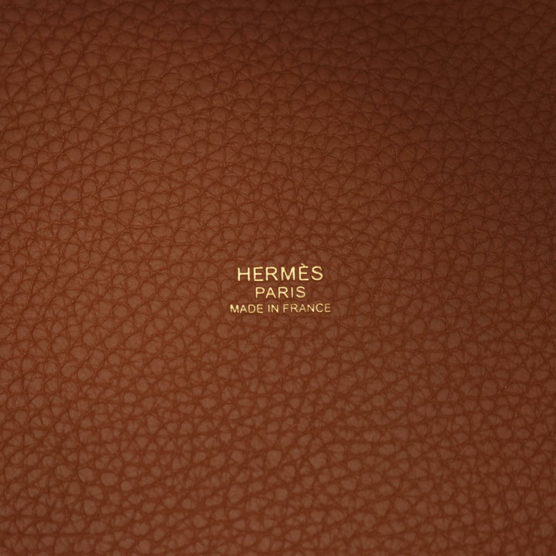 愛馬仕 Picotin Lock MM 托特水桶包 Z Taurillon Clemence 金色二手 GHW-3