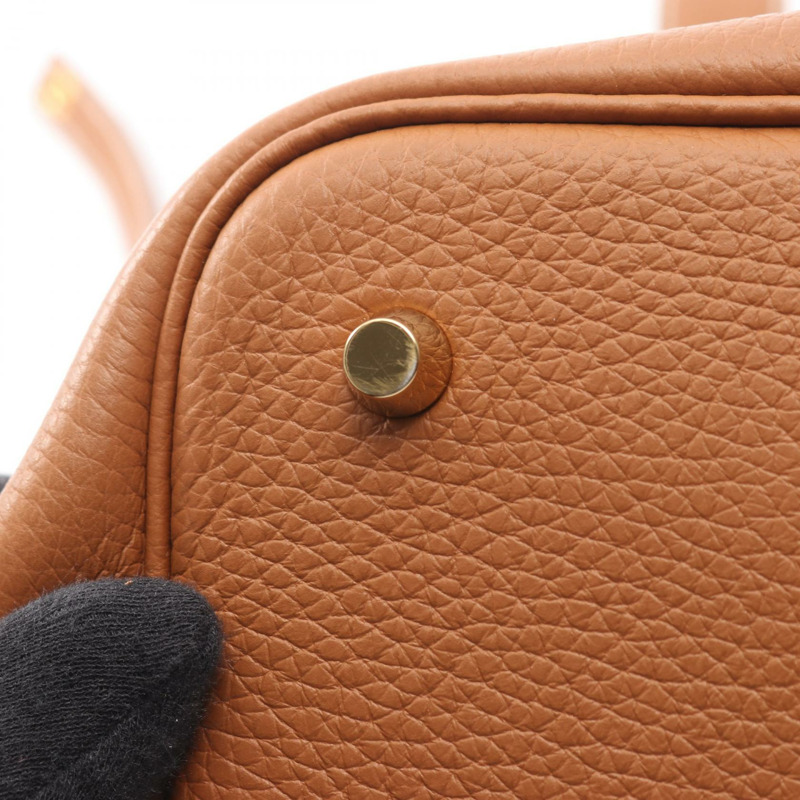 愛馬仕 Picotin Lock MM 托特水桶包 Z Taurillon Clemence 金色二手 GHW-9