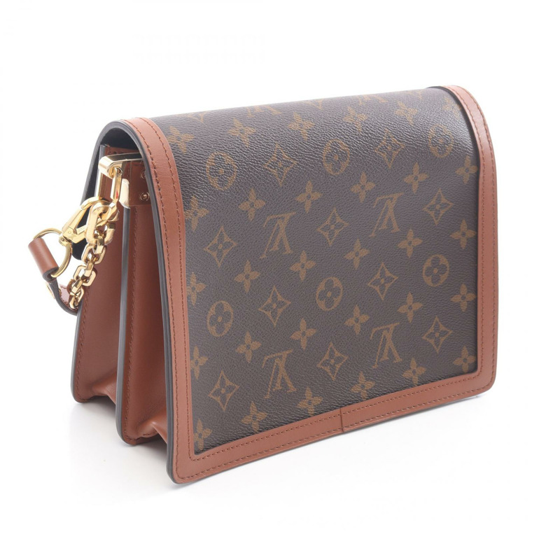 路易威登 Dauphine MM 鏈條單背包 M45958 Monogram Reverse 棕褐色-1