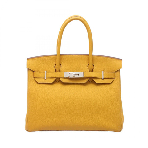 愛馬仕 Birkin 30 手提包 Togo 皮革 黃色 Jaune Ampoule 二手 女士 SHW B