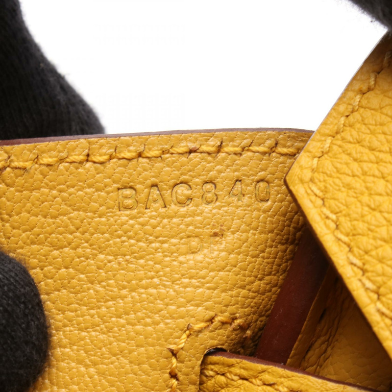 愛馬仕 Birkin 30 手提包 Togo 皮革 黃色 Jaune Ampoule 二手 女士 SHW B-4