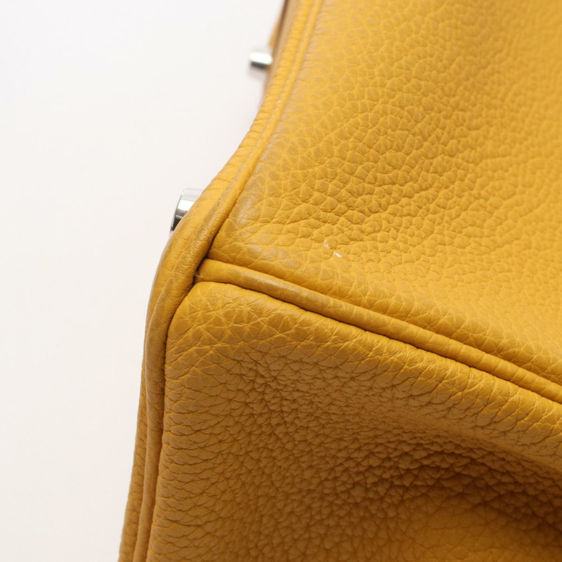 愛馬仕 Birkin 30 手提包 Togo 皮革 黃色 Jaune Ampoule 二手 女士 SHW B-7