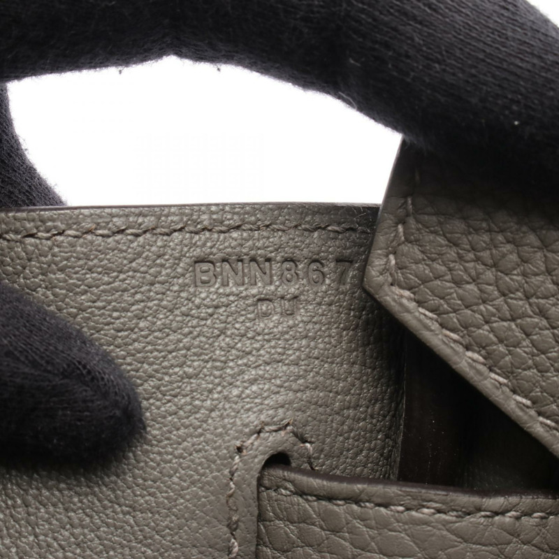 愛馬仕 Birkin 35 手提包，Togo 皮革，灰色，Grimayer 品牌，二手，女士，金色五金 B 碼-4