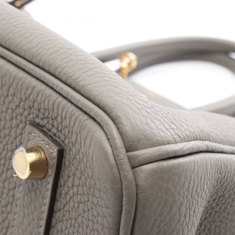 愛馬仕 Birkin 35 手提包，Togo 皮革，灰色，Grimayer 品牌，二手，女士，金色五金 B 碼-6