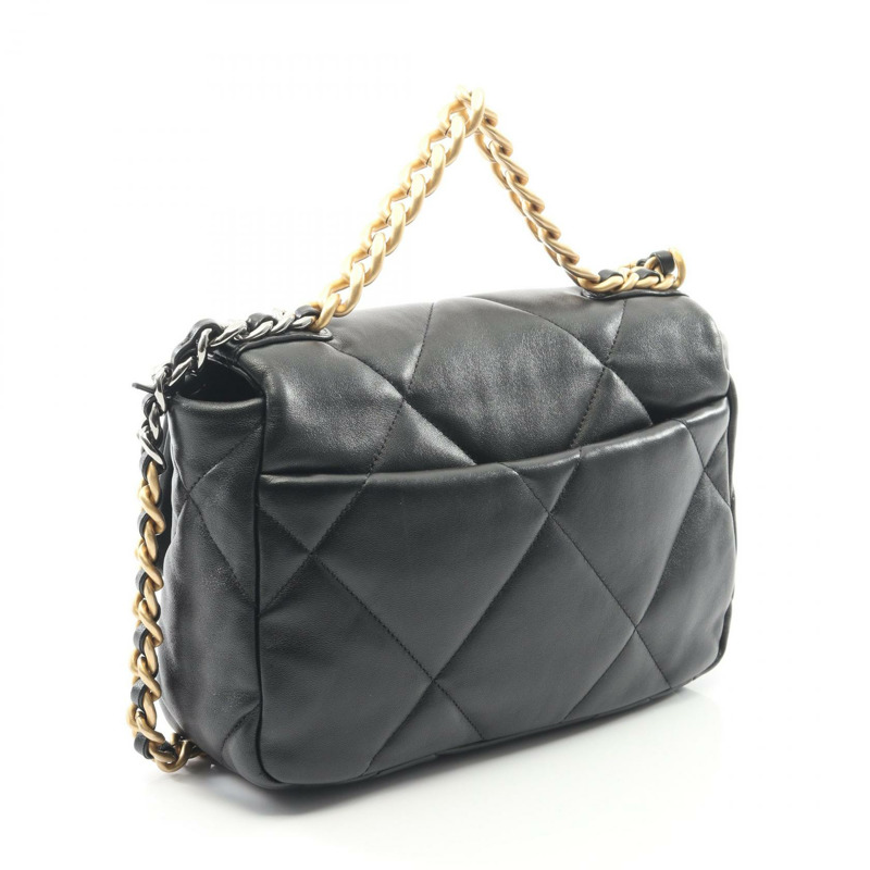 香奈兒 19 dix-neuf Matelasse 鏈條肩背包 AS1160 羊皮 黑色 二手-1