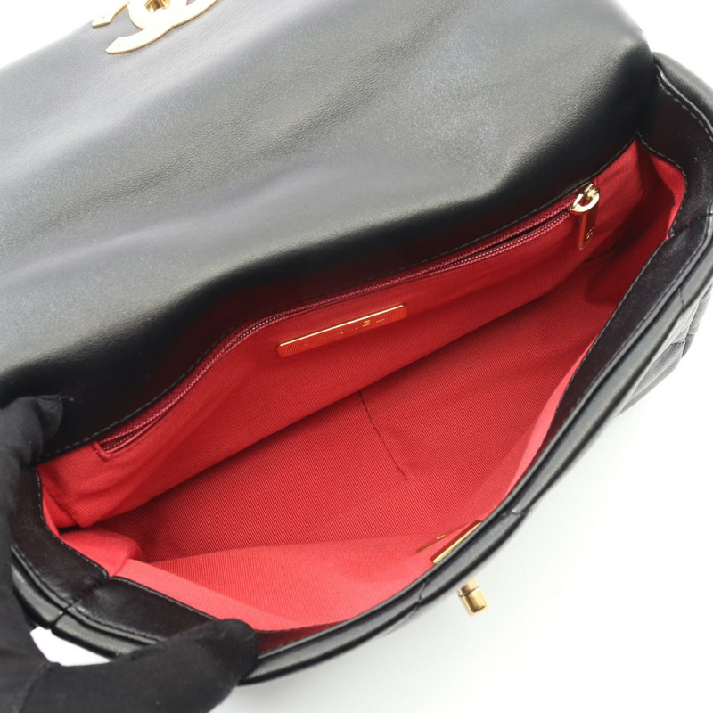 香奈兒 19 dix-neuf Matelasse 鏈條肩背包 AS1160 羊皮 黑色 二手-2