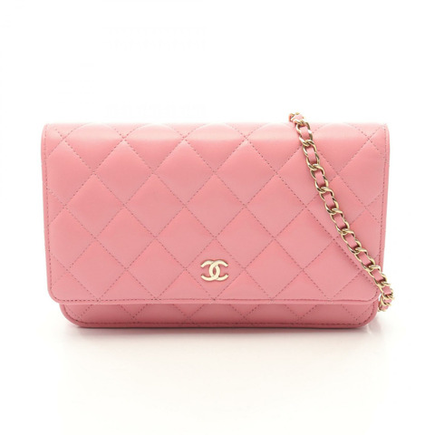 香奈兒 (CHANEL) 絎縫鏈條斜背包 AP0250 羊皮粉紅金色五金