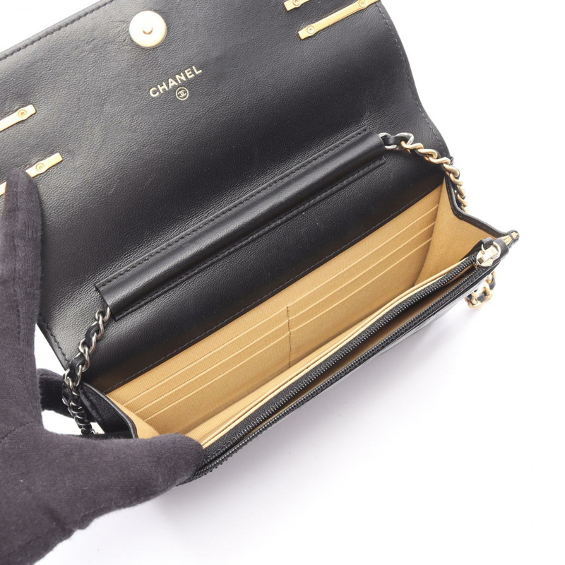 香奈兒 (CHANEL) 絎縫鏈條肩挎包 AP2508 羊皮黑色二手-2