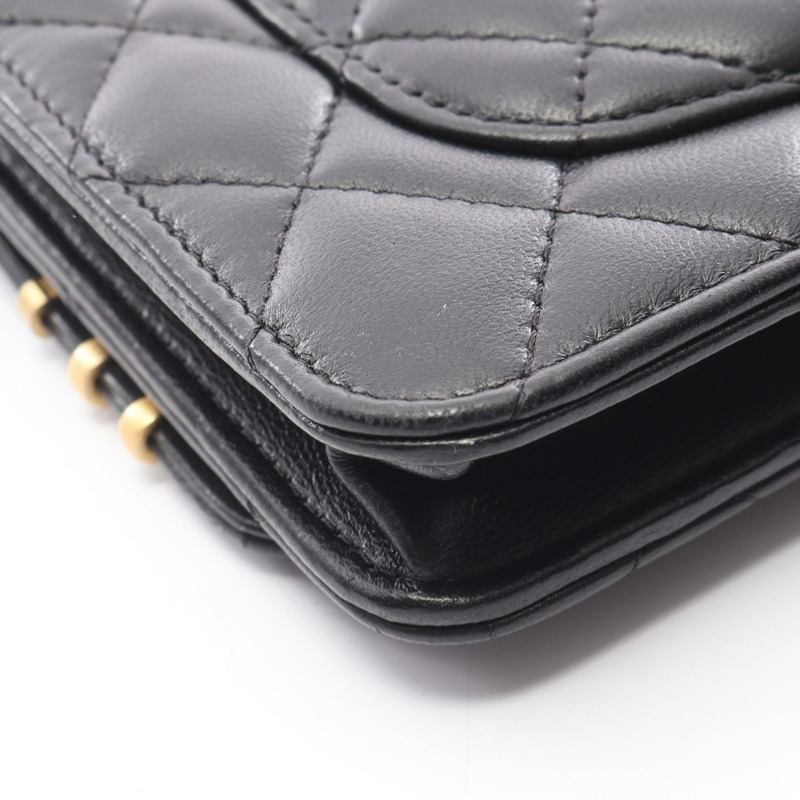 香奈兒 (CHANEL) 絎縫鏈條肩挎包 AP2508 羊皮黑色二手-10