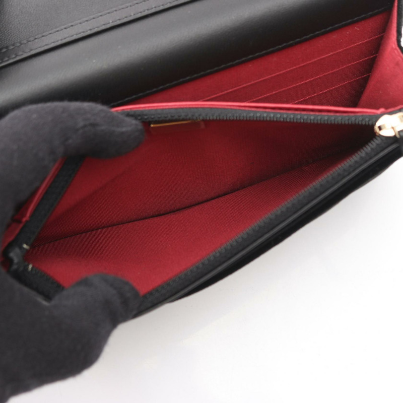 香奈兒 (CHANEL) 絎縫鏈條斜背包 AP2260 絲絨黑色 二手 金色五金-3