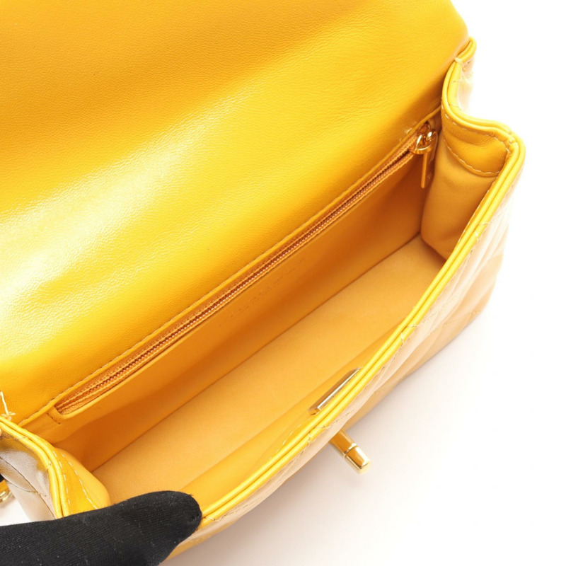 香奈兒 (CHANEL) 絎縫手把鏈條斜背單肩包 AS4140 亮面小牛皮-2