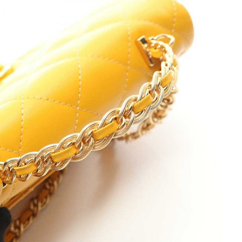 香奈兒 (CHANEL) 絎縫手把鏈條斜背單肩包 AS4140 亮面小牛皮-8