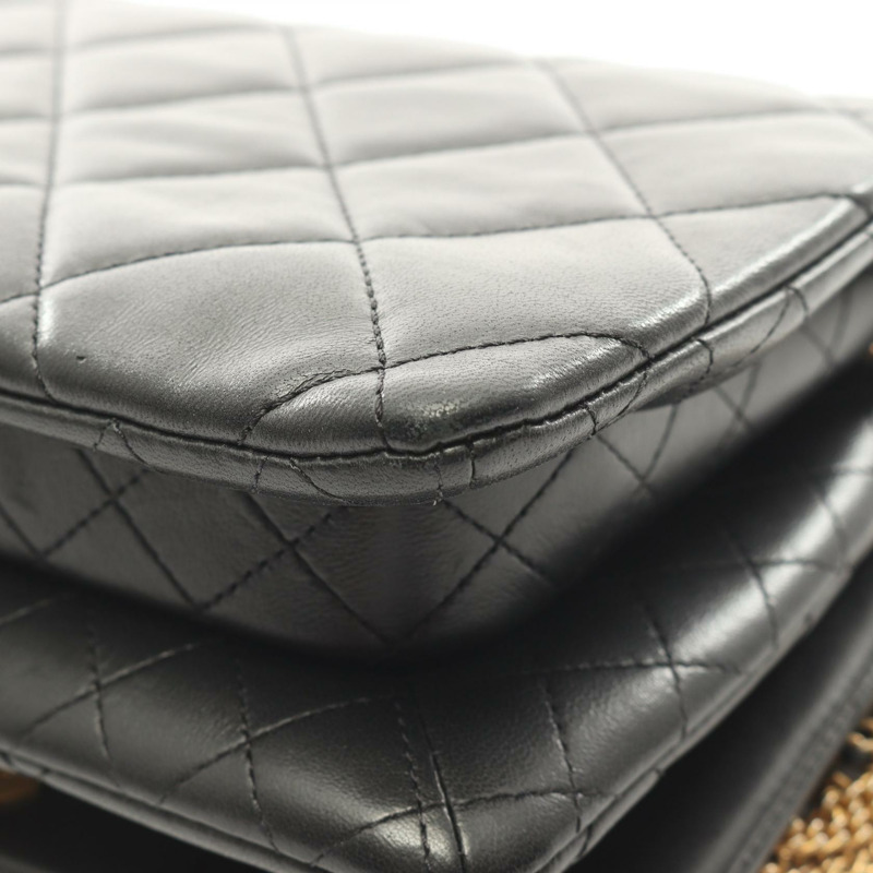 香奈兒 (CHANEL) CHANEL19 鏈條肩背包，羊皮材質，黑色，二手，女士款，金色五金-7