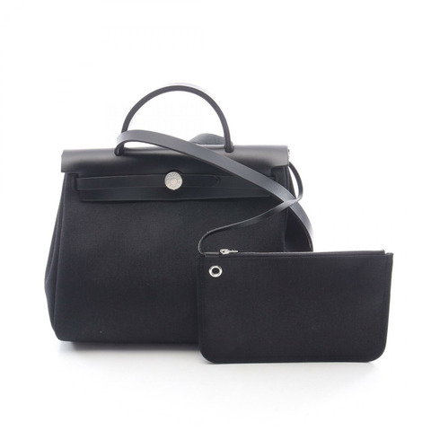 愛馬仕 Herbag Zip PM Retourne 單肩手提包 B hunter Toile 軍綠黑 SHW