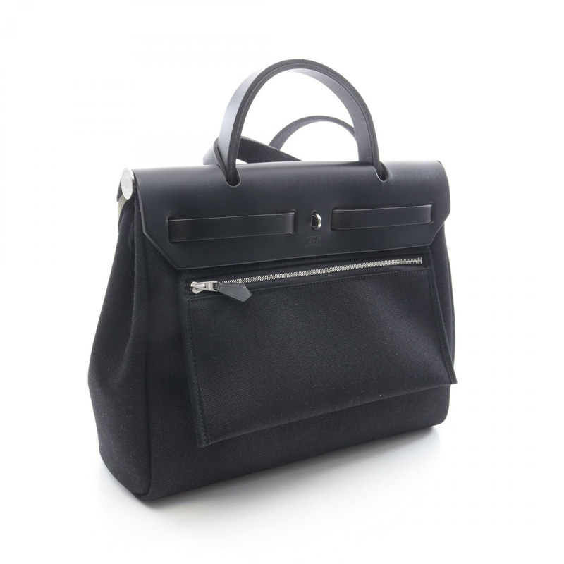 愛馬仕 Herbag Zip PM Retourne 單肩手提包 B hunter Toile 軍綠黑 SHW-1