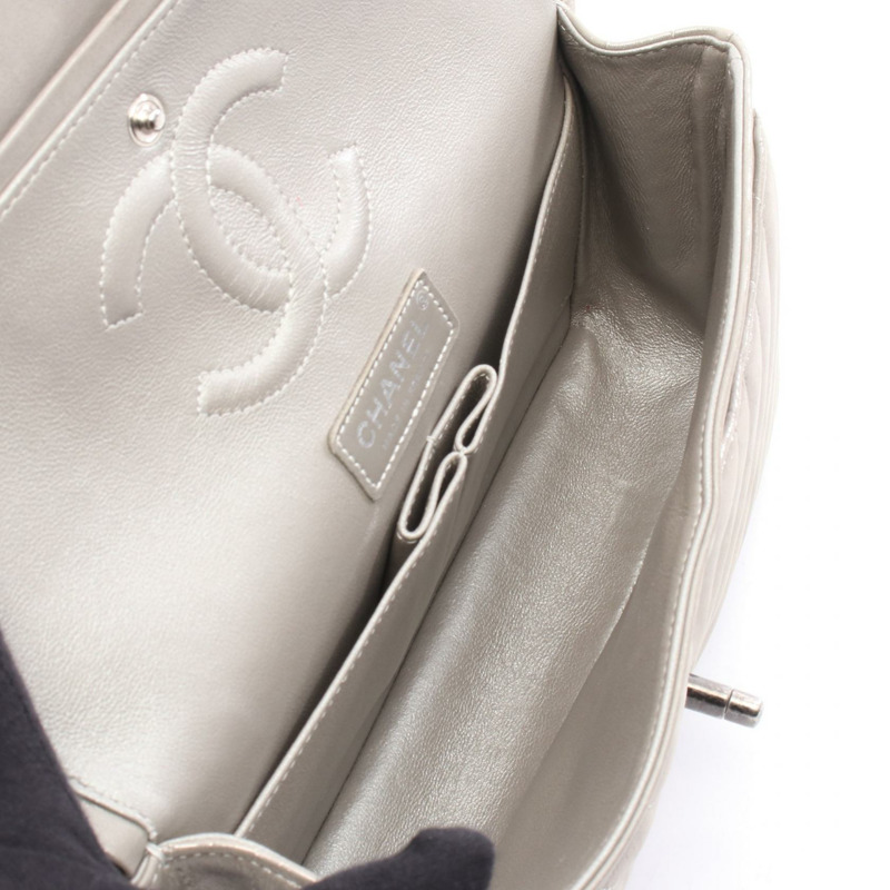 香奈兒 (CHANEL) Matelasse W 翻蓋鏈條單背包 A01112 皮革 金色 二手 女士 SHW-2