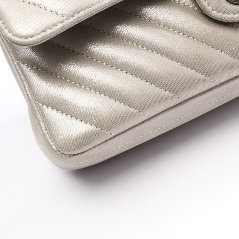 香奈兒 (CHANEL) Matelasse W 翻蓋鏈條單背包 A01112 皮革 金色 二手 女士 SHW-7