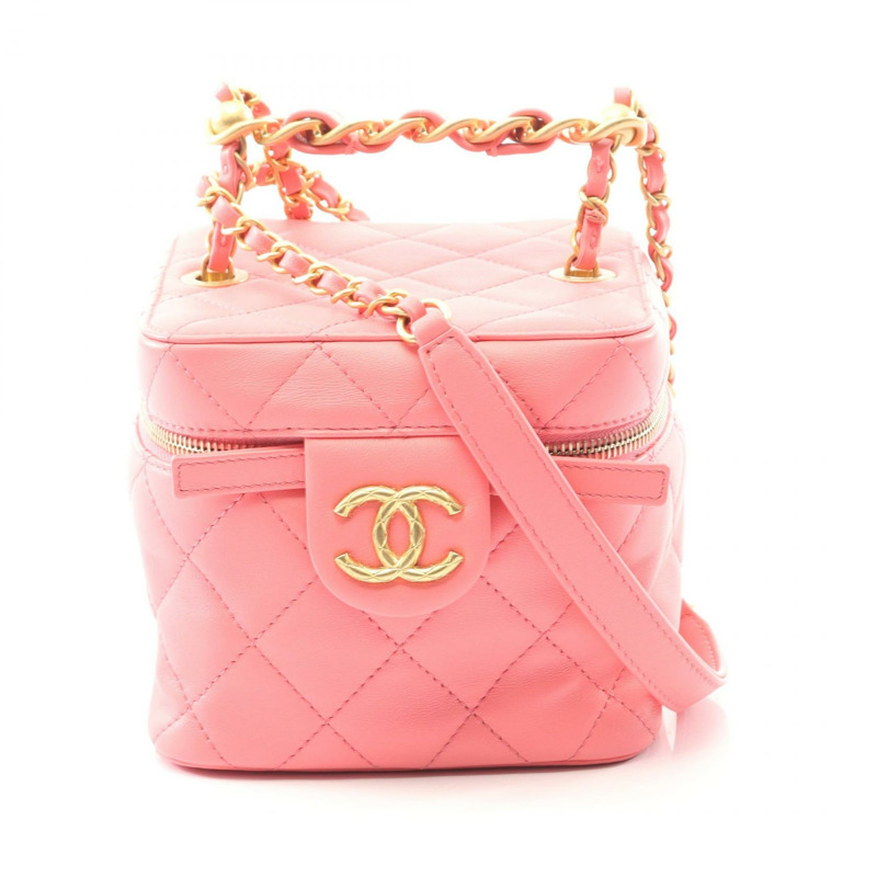 香奈兒 (CHANEL) 絎縫鏈條肩背包 AS3228 羊皮 粉紅色 二手 女士 金色五金 CC-0